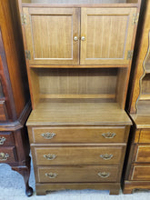 Load image into Gallery viewer, 3 Drawer Dresser With Hutch Top Bookshelf Cabinet By Bassett Furniture
