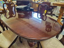 Load image into Gallery viewer, Vintage Cherry Dining Table Set With 4 Chairs - 2 Leaves and Protective Pad By Thomasville
