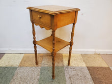 Load image into Gallery viewer, Antique Maple Side Table - Nightstand With Drawer
