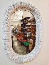 Load image into Gallery viewer, White Wicker Wall Mirror
