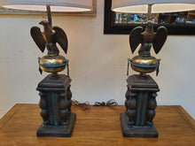 Load image into Gallery viewer, Pair Vintage Table Lamps With Eagle Statue
