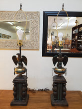 Load image into Gallery viewer, Pair Vintage Table Lamps With Eagle Statue
