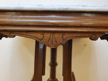 Load image into Gallery viewer, Antique Victorian Eastlake Marble Top Parlor Table - Lamp Table
