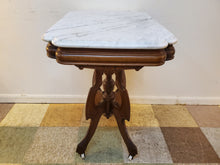 Load image into Gallery viewer, Antique Victorian Eastlake Marble Top Parlor Table - Lamp Table
