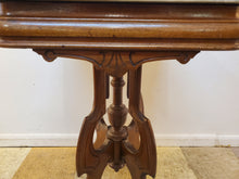 Load image into Gallery viewer, Antique Victorian Eastlake Marble Top Parlor Table - Lamp Table
