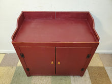 Load image into Gallery viewer, Vintage Wooden Red Two Door Dry Sink Cabinet
