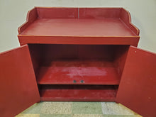 Load image into Gallery viewer, Vintage Wooden Red Two Door Dry Sink Cabinet

