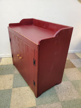 Load image into Gallery viewer, Vintage Wooden Red Two Door Dry Sink Cabinet
