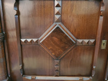 Load image into Gallery viewer, Antique Victorian Sideboard Buffet Server With Mirror and Marble Top - Has Key
