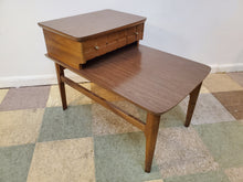 Load image into Gallery viewer, Mid Century Modern Step Back End Table With Drawer By Mersman Furniture
