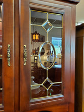 Load image into Gallery viewer, Vintage Cherry Wood Hutch With Beveled Glass Door and Light
