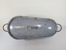 Load image into Gallery viewer, Vintage Gray Enamelware Roasting Pan – Hare Pan – Elongated - Narrow And Wide Side
