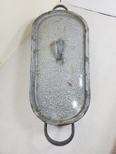Load image into Gallery viewer, Vintage Gray Enamelware Roasting Pan – Hare Pan – Elongated - Narrow And Wide Side
