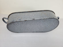 Load image into Gallery viewer, Vintage Gray Enamelware Roasting Pan – Hare Pan – Elongated - Narrow And Wide Side
