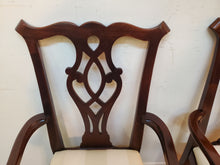 Load image into Gallery viewer, Pair Cherry Chippendale Dining Arm Chairs
