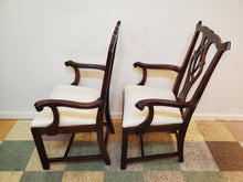 Load image into Gallery viewer, Pair Cherry Chippendale Dining Arm Chairs
