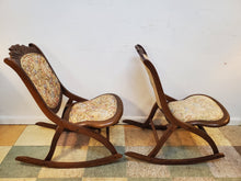 Load image into Gallery viewer, Pair Vintage Victorian Style Folding Rocking Chairs
