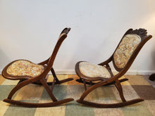 Load image into Gallery viewer, Pair Vintage Victorian Style Folding Rocking Chairs
