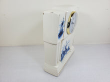 Load image into Gallery viewer, Vintage Porcelain Delft Mantle Clock Converted To New Quartz Movement
