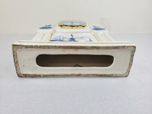 Load image into Gallery viewer, Vintage Porcelain Delft Mantle Clock Converted To New Quartz Movement
