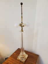 Load image into Gallery viewer, Vintage Clear Glass Column Lamp With Brass Base
