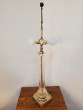 Load image into Gallery viewer, Vintage Clear Glass Column Lamp With Brass Base
