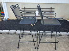 Load image into Gallery viewer, Two Vintage Wrought Iron Counter Top Barstools
