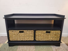 Load image into Gallery viewer, Black Bench With Storage Baskets
