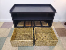 Load image into Gallery viewer, Black Bench With Storage Baskets
