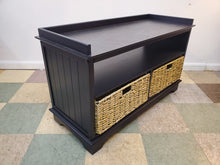 Load image into Gallery viewer, Black Bench With Storage Baskets
