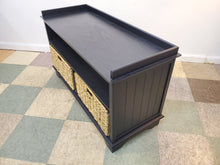 Load image into Gallery viewer, Black Bench With Storage Baskets
