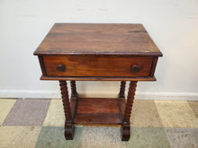 Load image into Gallery viewer, Antique Cherry Side Table With Bobbin Turned Legs and Drawer
