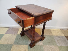 Load image into Gallery viewer, Antique Cherry Side Table With Bobbin Turned Legs and Drawer

