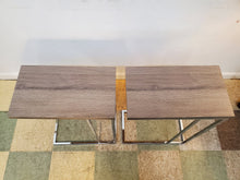 Load image into Gallery viewer, Pair Modern Side Tables With Chrome Base - Small - New Old Stock
