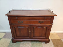Load image into Gallery viewer, Vintage Cherry Buffet Server With Pull Out Tray - Key Included Features Brass Gallery

