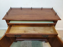 Load image into Gallery viewer, Vintage Cherry Buffet Server With Pull Out Tray - Key Included Features Brass Gallery
