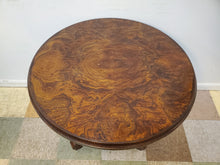 Load image into Gallery viewer, Vintage Round Burl Wood Pedestal Base Accent Table
