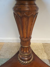 Load image into Gallery viewer, Vintage Round Burl Wood Pedestal Base Accent Table
