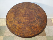 Load image into Gallery viewer, Vintage Round Burl Wood Pedestal Base Accent Table
