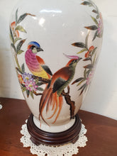 Load image into Gallery viewer, Pair Vintage Asian Style Chinoiserie Table Lamps With Birds And Flowers
