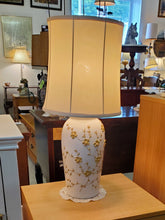 Load image into Gallery viewer, Vintage Ceramic Table Lamp With Embossed Floral Motif
