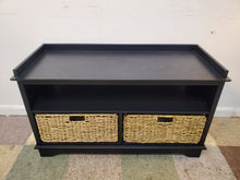 Load image into Gallery viewer, Black Bench With Storage Baskets
