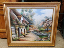 Load image into Gallery viewer, Vintage Oil On Canvas Painting - Cottage Scene By Rik Boren
