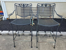 Load image into Gallery viewer, Two Vintage Wrought Iron Counter Top Barstools
