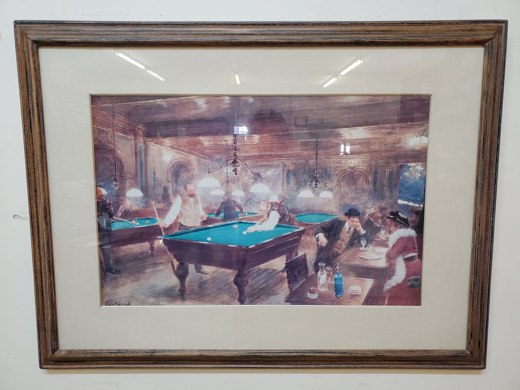 Billiard Parlor Print In Frame By Jean Beraud