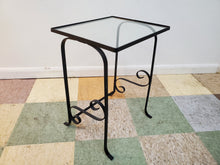 Load image into Gallery viewer, Vintage Wrought Iron Glass Top Table - Plantstand
