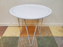 Load image into Gallery viewer, Modern White Side Table With Hairpin Legs
