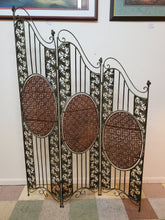 Load image into Gallery viewer, Wrought Iron Folding Privacy Screen - Room Divider - Elephant Motif
