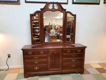 Load image into Gallery viewer, Vintage Cherry Triple Dresser - Winston Court By Thomasville - 9 Drawers
