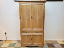 Load image into Gallery viewer, Vintage Oak Armoire Dresser By Stanley Furniture
